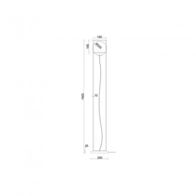 Lampadaire Desigual 1x20W E27 LED Noir Blanc H160 MANTRA 7614