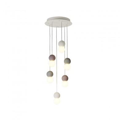Suspension Galaxia 6x20W E27 LED Ciment Blanc Noir Rond MAN_7622 7622 Suspension Galaxia 6x20W E27 LED Ciment Blanc Noir Rond MANTRA 7622