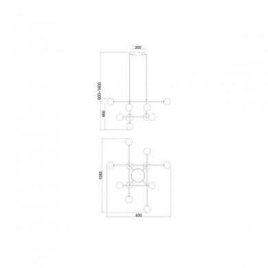 Suspension Cellar 11x5W G4 LED Noir Blanc MANTRA 7630