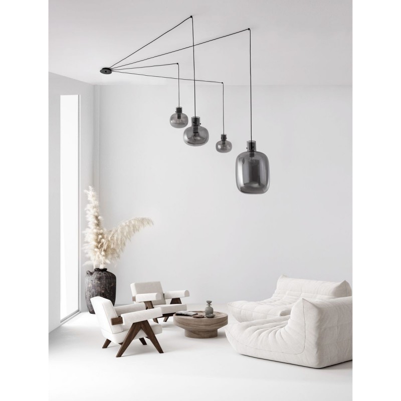 Suspension Cinzia 4x12W Ε27 Noir NOVA LUCE 9236540