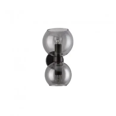 Applique Murale Palmer 2x5W ?27 Noir Fumé H25,5 NOVA LUCE 9241120