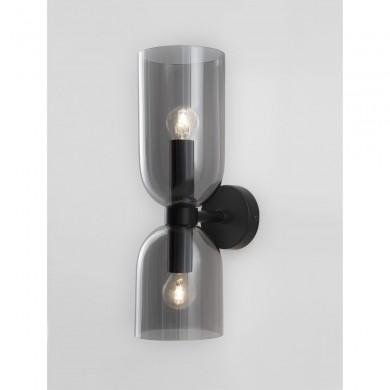 Applique Murale Palmer 2x5W ?27 Noir Fumé H37,5 NOVA LUCE 9241110