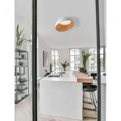 Plafonnier Selene 40W LED Blanc Bois NOVA LUCE 9345623