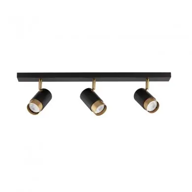 Plafonnier Pogno 3x10W GU10 Noir Or 9111435 NOVA LUCE 9111435