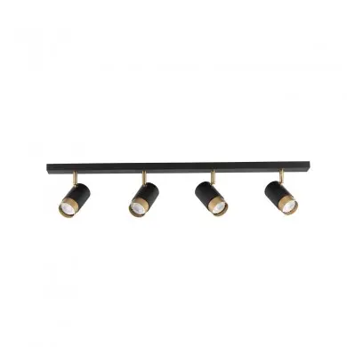 Plafonnier Pogno 4x10W GU10 Noir Or NOVA LUCE 9111436