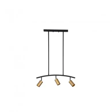 Suspension Pogno 3x10W CU10 Noir Or NOVA LUCE 9111456