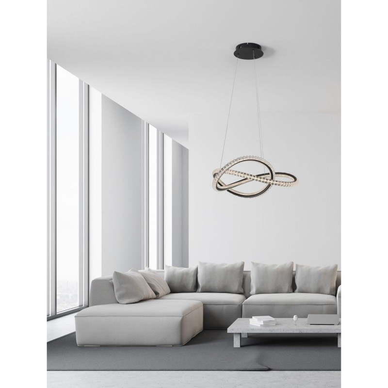 Suspension Ginevra 56W LED Noir NOVA LUCE 9748160