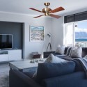 Ventilateur de Plafond Bayport 107cm Laiton Baie de rose Chêne