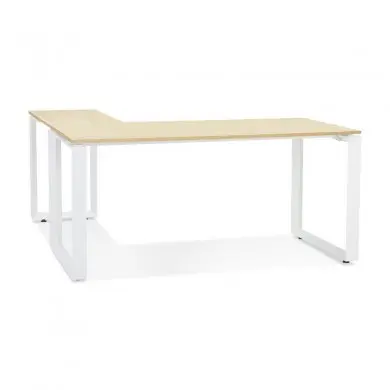 Bureau d'angle Abak Naturel Blanc L170  OT01690NAWH
