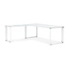 Bureau d'angle Warner Blanc L200 Verre  OT01340WHWH