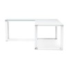 Bureau d'angle Warner Blanc L200 Verre  OT01340WHWH