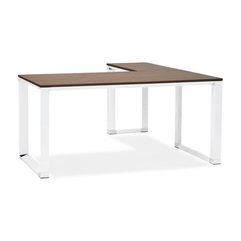 Bureau d'angle Warner Noyer Blanc L170  OT00590WAWH