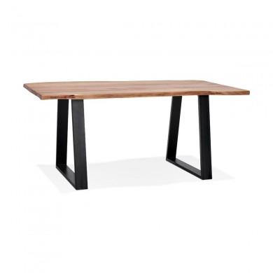 Table industrielle rectangulaire Mori Table Naturel Noir L160  DT02310NABL