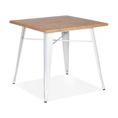 Table à manger carrée Strehla Naturel Blanc  DT01440NAWH