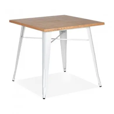 Table à manger carrée Strehla Naturel Blanc  DT01440NAWH