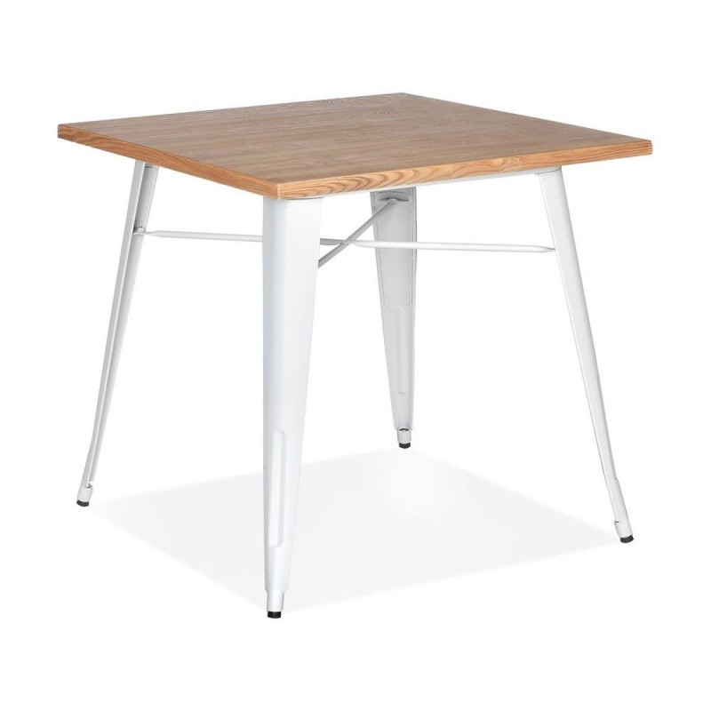 Table à manger carrée Strehla Naturel Blanc  DT01440NAWH