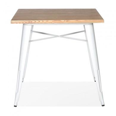 Table à manger carrée Strehla Naturel Blanc  DT01440NAWH