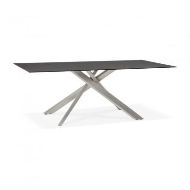 Table à manger rectangulaire Madona Noir Acier brossé  DT01310BLBS