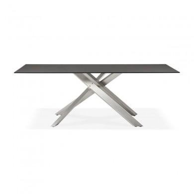 Table à manger rectangulaire Madona Noir Acier brossé KO_DT01310BLBS DT01310BLBS Table à manger rectangulaire Madona Noir Acier brossé DT01310BLBS