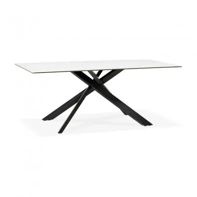 Table à manger rectangulaire Viedma Blanc Noir  DT01170WHBL