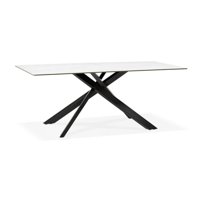 Table à manger rectangulaire Viedma Blanc Noir  DT01170WHBL