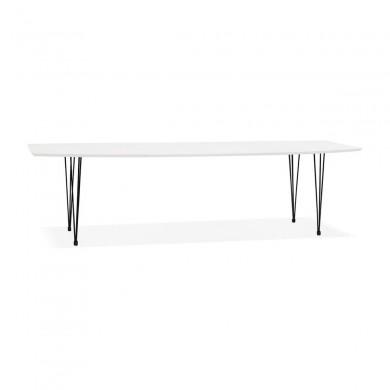 Table à manger extensible Diamanto Blanc Noir  DT01070WHBL