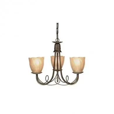 Lustre Minster 3x60W Noir Doré ELSTEAD LIGHTING mn3blkgldgs54
