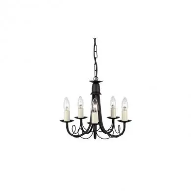 Lustre Minster 5x60W Noir ELSTEAD LIGHTING mn5blk