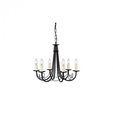Lustre Minster 6x60W Noir ELS_mn6blk mn6blk Lustre Minster 6x60W Noir ELSTEAD LIGHTING mn6blk