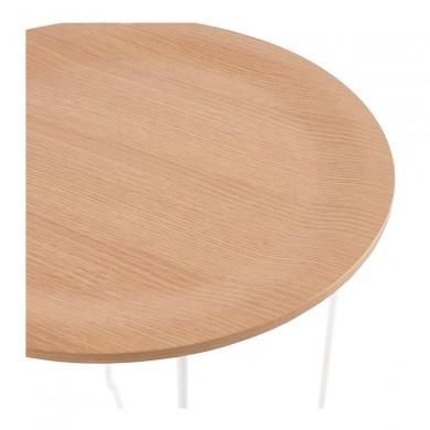 Table Basse Scandinave Ronde Oola Naturel Blanc  CT00540NAWH