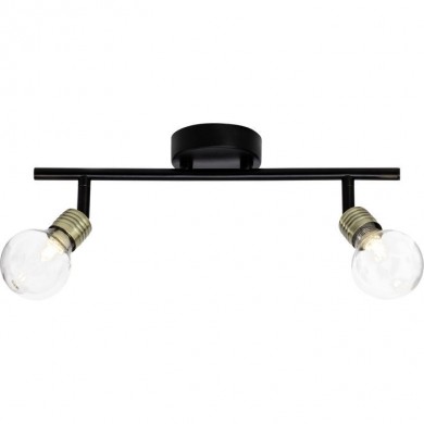 Plafonnier BULB 2x28W G9 Laiton antique-Noir BRI_21213_76 21213/76 Plafonnier BULB 2x28W G9 Laiton antique-Noir BRILLIANT 21213/76