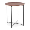 Table basse industrielle Ronde Oola Noyer Noir  CT00530WABL