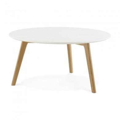 Table Basse Scandinave Ronde Kingston Blanc  CT00400WH