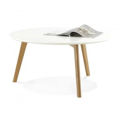 Table Basse Scandinave Ronde Kingston Blanc  CT00400WH