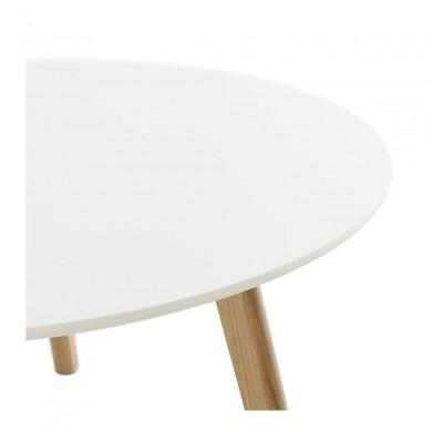 Table Basse Scandinave Ronde Kingston Blanc  CT00400WH