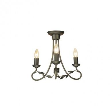 Lustre Olivia 3x60W Noir Doré ELSTEAD LIGHTING ov3blkgld