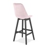 Tabouret De Bar en Bois Basil Rose Noir  BS05490PIBL