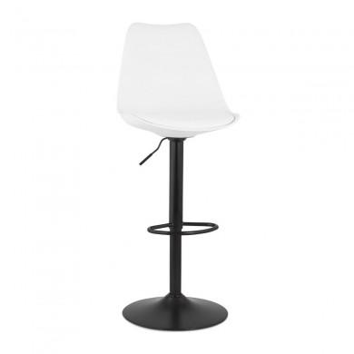 Tabouret de Bar Réglable Bisu Blanc Noir  BS04710WHBL