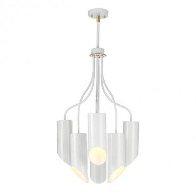 Lustre Quinto Blanc Laiton 6x60W E27 ELSTEAD LIGHTING QUINTO6 WAB