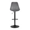 Tabouret de Bar Réglable Aster Gris Noir  BS04630GRBL