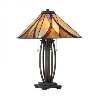 Lampe Tiffany Asheville Bronze 2x60W E27 QUOIZEL QZ-ASHEVILLE-TL