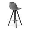 Tabouret De Bar Franky Mini 65 Gris Noir  BS03630GRBL