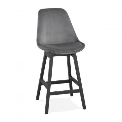 Tabouret De Bar en Bois Basil Mini Gris Noir  BS03290GRBL