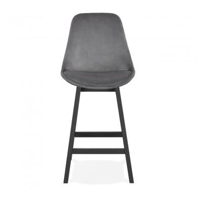 Tabouret De Bar en Bois Basil Mini Gris Noir  BS03290GRBL