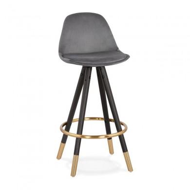 Tabouret De Bar en Bois Carry Mini Gris Noir  BS03190GRBL