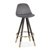 Tabouret De Bar en Bois Carry Mini Gris Noir  BS03190GRBL