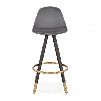 Tabouret De Bar en Bois Carry Mini Gris Noir  BS03190GRBL