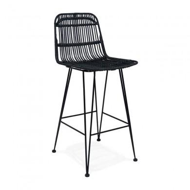 Tabouret De Bar en Bois Liano Mini Noir  BS02960BLBL