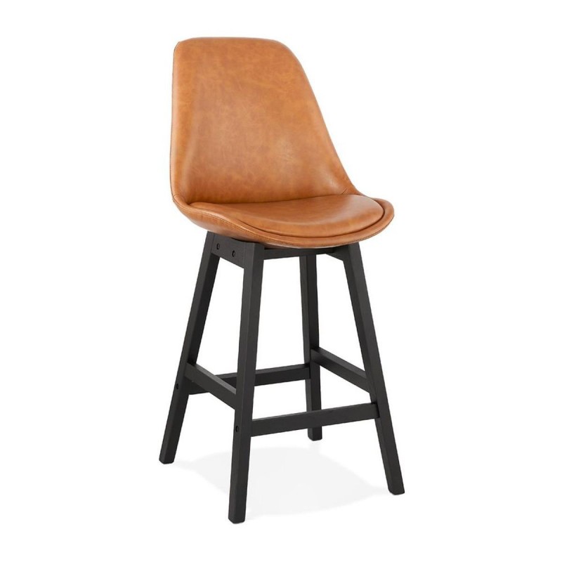 Tabouret de Bar Industriel Janie Mini Marron Noir  BS02930BRBL