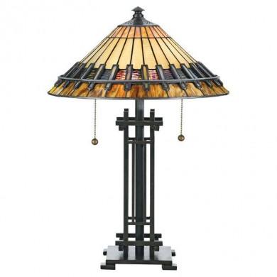 Lampe de table Tiffany Chastain Bronze 2x60W E27 QUOIZEL QZ-CHASTAIN-TL